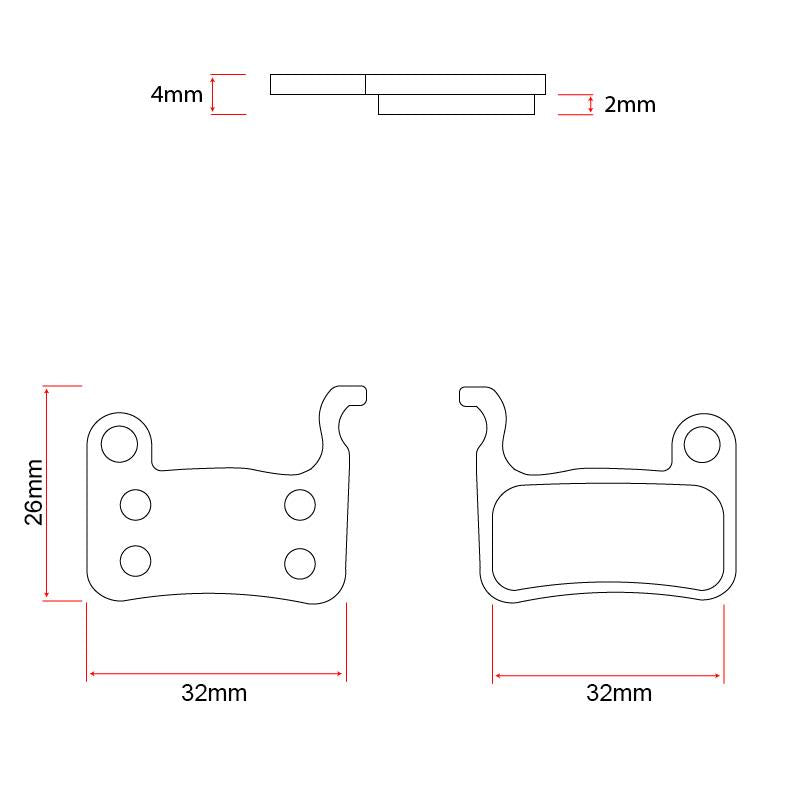eWheel Sinter Bremsbeläge Set Ninebot ZT3 Pro hinten / Xiaomi Mi3