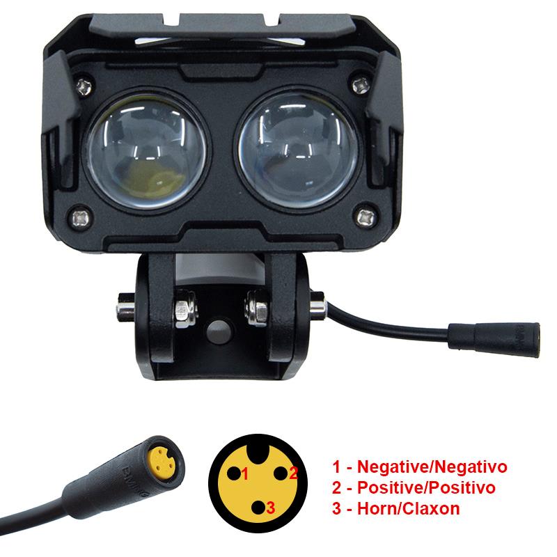 LED Frontlicht mit Hupe Kugoo KuKirin G3 Pro