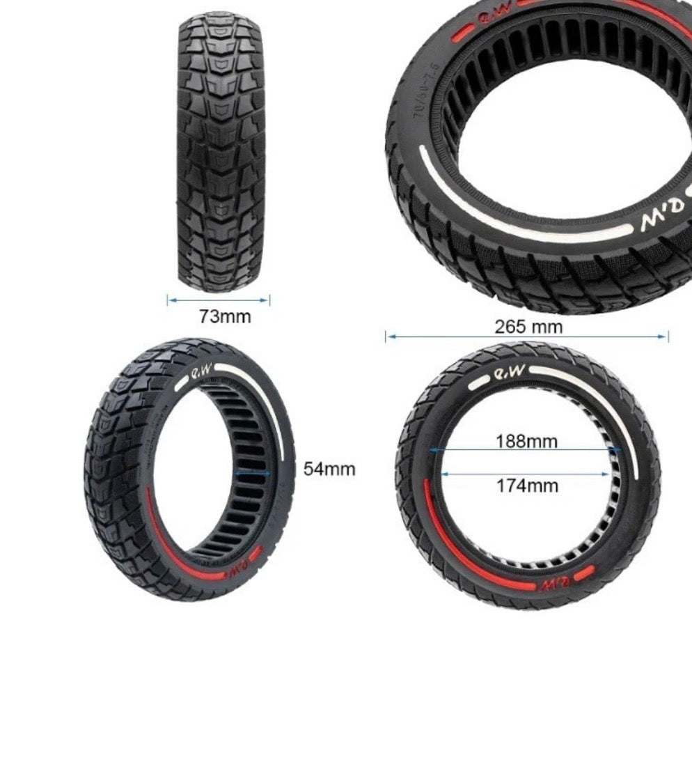 Vollgummi Reifen 70/60-7,5 schwarz rot Segway Ninebot Max G3 / ZT3 Pro E-Scooter