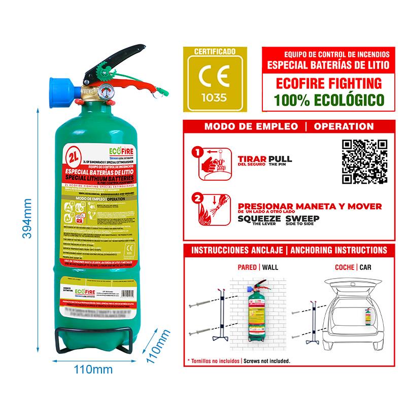 EcoFire Dielektrischer Feuerlöscher für Lithium Batterien