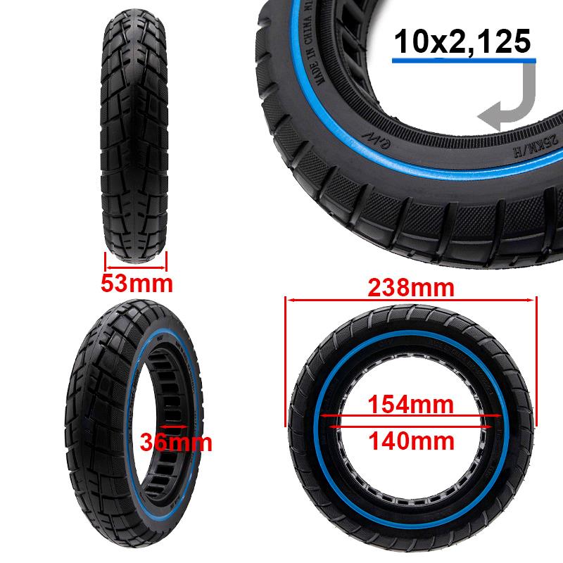 Vollgummi Reifen 10x2.125 blauer Streifen