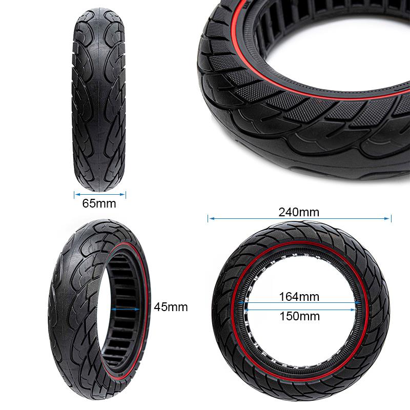 Vollgummi Reifen 10x2.5-6.1 B44 roter Streifen