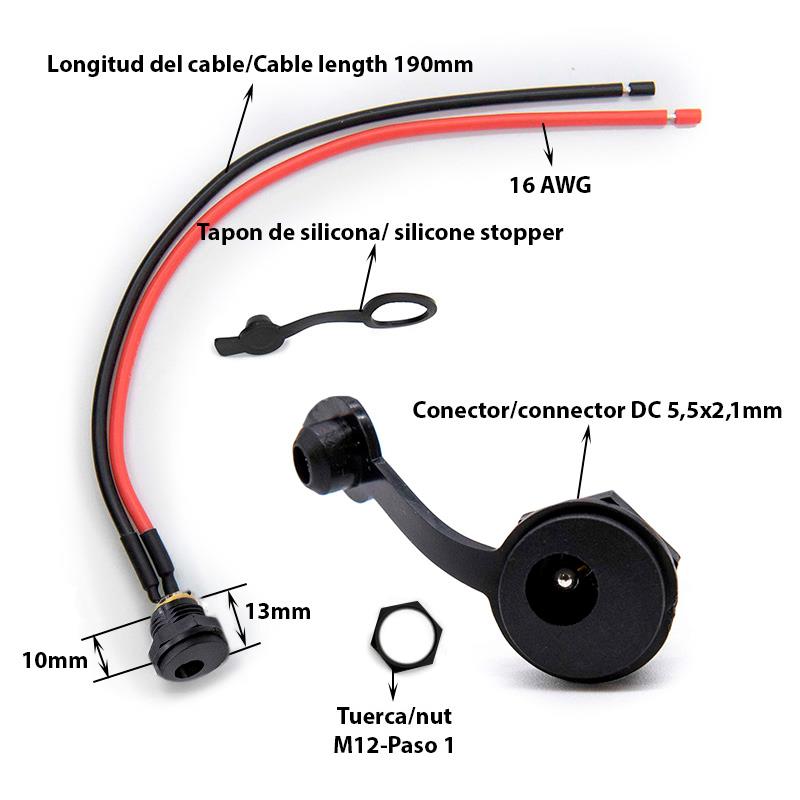 Ladebuchse DC 5.5 x 2.5 mm