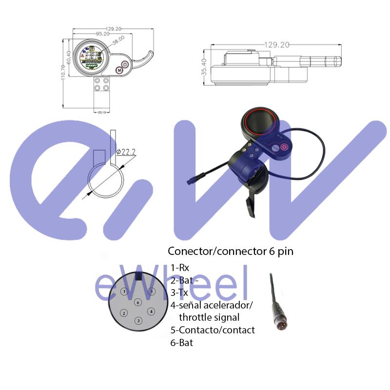 QS-S4 6 PIN Display mit Gashebel